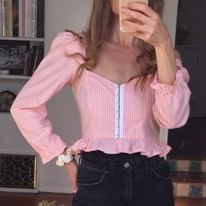 Lykke Wullf Pink Gingham Cassidy Top